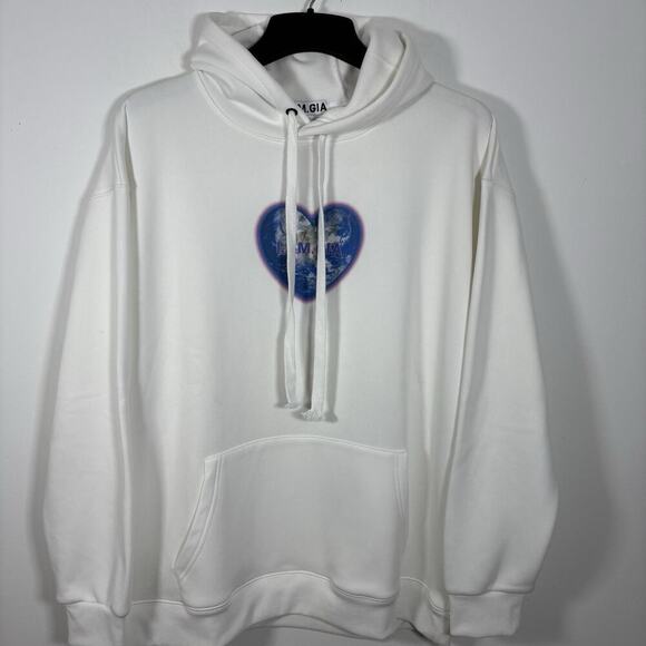 I. AM. GIA Harmony Hoodie Women's White One Size Sweater NWT Sweatshirt Graphic - Picture 9 of 9